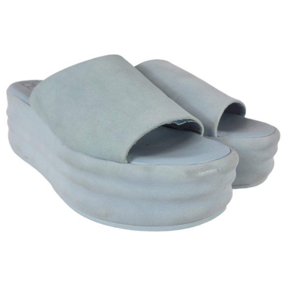 No Boundaries Shoes No Boundaries Womens Baby Blue Platform Slides